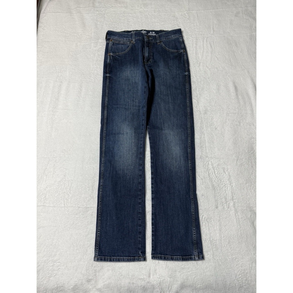 Wrangler Jeans Mens 29x31 Blue Slim Straight Retro‎ Mid Rise Medium Wash Western